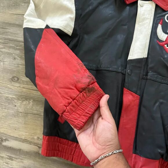 Vintage 80s NBA Chicago Bulls Leather Jacket Size Medium - Picture 3 of 8